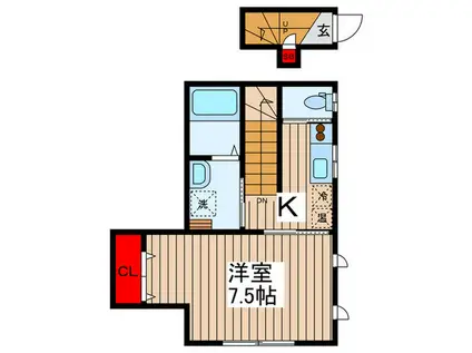 メゾン・K(1K/2階)の間取り写真