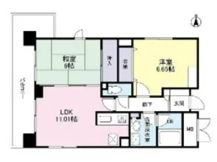 ジ・アパートメント・ヒルトップ中野(2DK/2階)の間取り写真