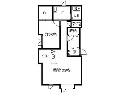コロポックル(1LDK/2階)の間取り写真