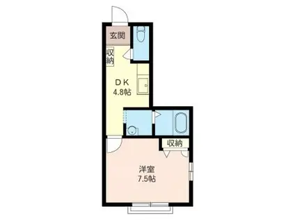 シャーメゾンハタ(1DK/2階)の間取り写真