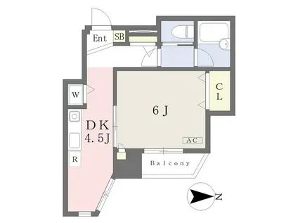 グランデールサカイ(1DK/2階)の間取り写真