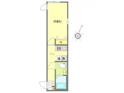 マウ明大前(1K/1階)の間取り写真