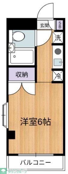 孝有第6ビル グリーンハイツ麻生(1K/2階)の間取り写真
