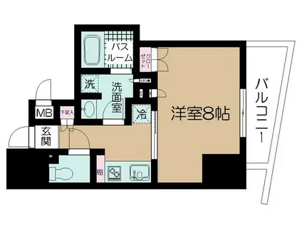 パレステージ上野(1K/3階)の間取り写真