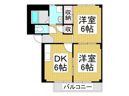 ACCORD PALETTE B(2DK/2階)の間取り写真