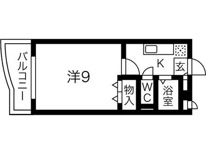 グランドメゾン北斗(1K/3階)の間取り写真