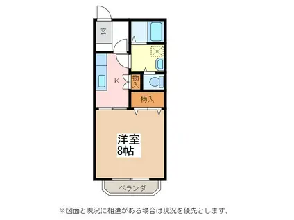 レジデンスYAMASHICHI C(1K/1階)の間取り写真