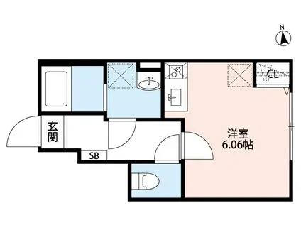 オリーブ舎人(ワンルーム/1階)の間取り写真