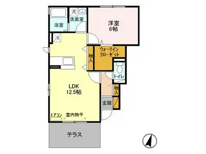 サンフォレスト(1LDK/1階)の間取り写真