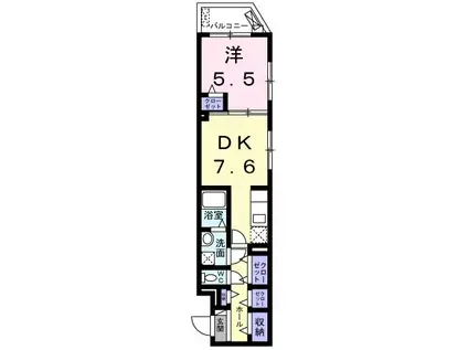 アーバンヒルズ鷺沼(1DK/1階)の間取り写真