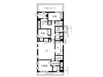 ファーストビュー神楽坂(3LDK/2階)の間取り写真