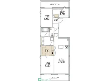 LS PLUS 豊玉中(2LDK/4階)の間取り写真