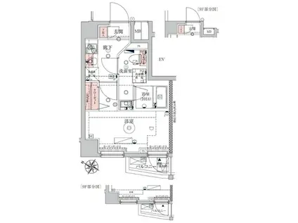 ヴェルシード横濱ウエスト(1K/9階)の間取り写真