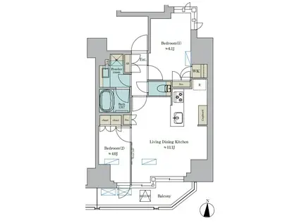 BRILLIA IST 錦糸公園 BRILLIA IST 錦糸公園(2LDK/10階)の間取り写真