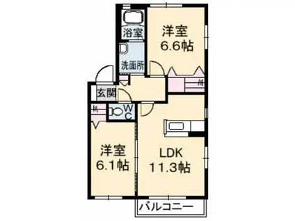 シャーメゾン・ルミナーレ(2LDK/2階)の間取り写真