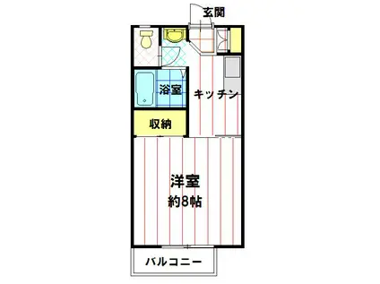 セジュールこかめ(1K/2階)の間取り写真