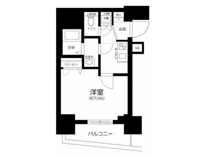 アイル文京白山(1K/9階)の間取り写真