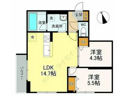 レジデンス練馬桜台(2LDK/1階)の間取り写真