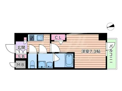アーバス天満橋(1K/11階)の間取り写真