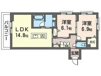 フォレナ(2LDK/2階)の間取り写真