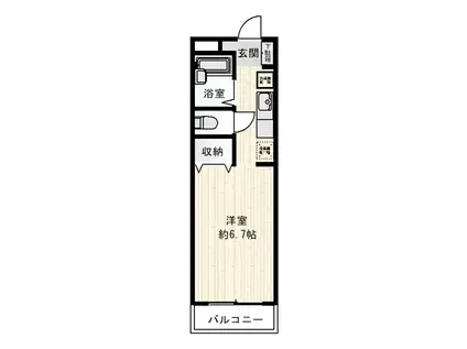 KSキャトルセゾンII(1K/2階)の間取り写真