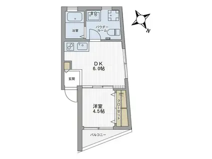 ベイサイド レジデンス 桜木町(1DK/2階)の間取り写真