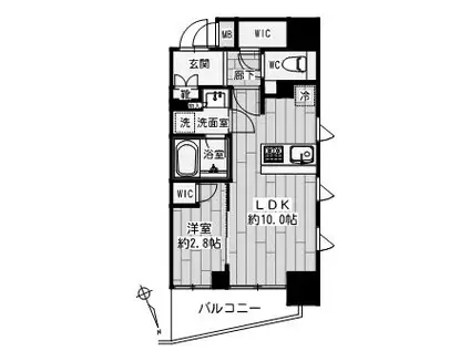 CHEZ FLEURS鶴見STATION ONE(1LDK/10階)の間取り写真