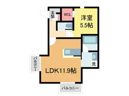 HEBEL MAISON ITM(1LDK/2階)の間取り写真