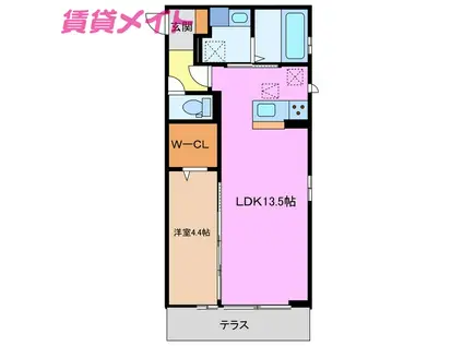 アサヒエステート(1LDK/1階)の間取り写真