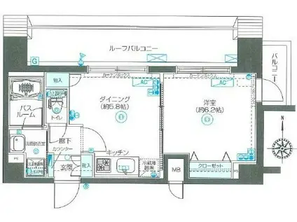 フェニックス本郷東大前(1DK/7階)の間取り写真