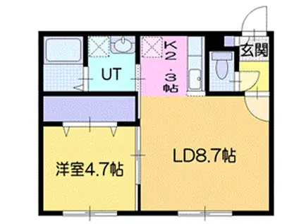 グランデール新札幌I(1LDK/4階)の間取り写真