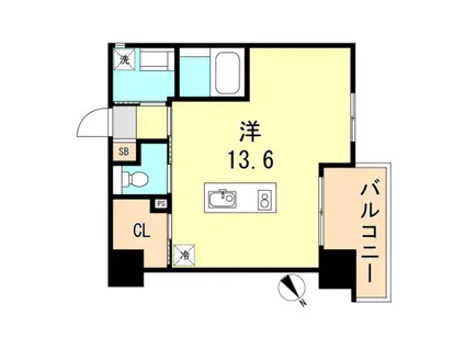 OZ CASA(ワンルーム/10階)の間取り写真