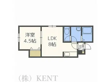 グランシャトレ琴似(1LDK/3階)の間取り写真
