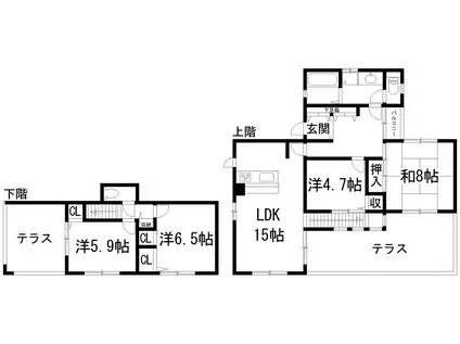 グリーンヒルズ東山台121号棟(4LDK/1階)の間取り写真