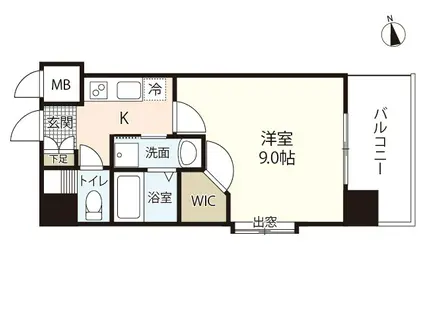 エイトバレー横川リバーフロント(1K/2階)の間取り写真