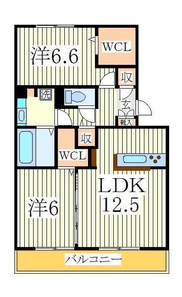 アネシスII(2LDK/3階)の間取り写真