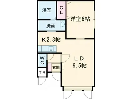 アリエッタII(1LDK/1階)の間取り写真