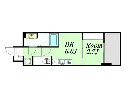 SERENITE福島SCELTO(1DK/5階)の間取り写真