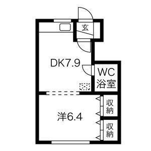 マンション常盤(1DK/4階)の間取り写真
