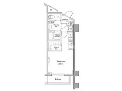 プレジリア柿の木坂(ワンルーム/1階)の間取り写真