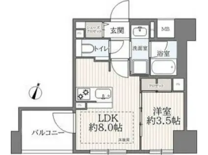 プレサンスロジェ梅田ノース(1LDK/7階)の間取り写真