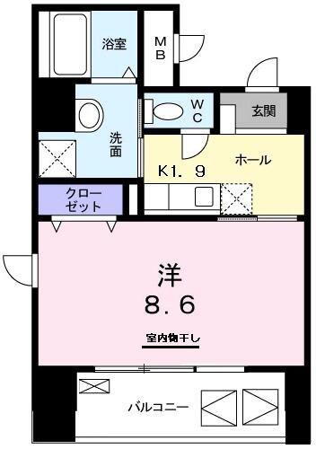 グラン サージュ コヤス(1K/4階)の間取り写真
