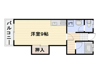 ヒルサイドアヴェニュ(1K/1階)の間取り写真