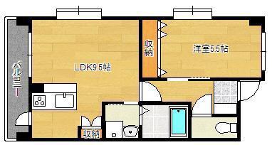 アースコートYSシティ香春口(1LDK/5階)の間取り写真