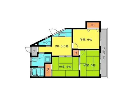 メゾンYS(3DK/1階)の間取り写真