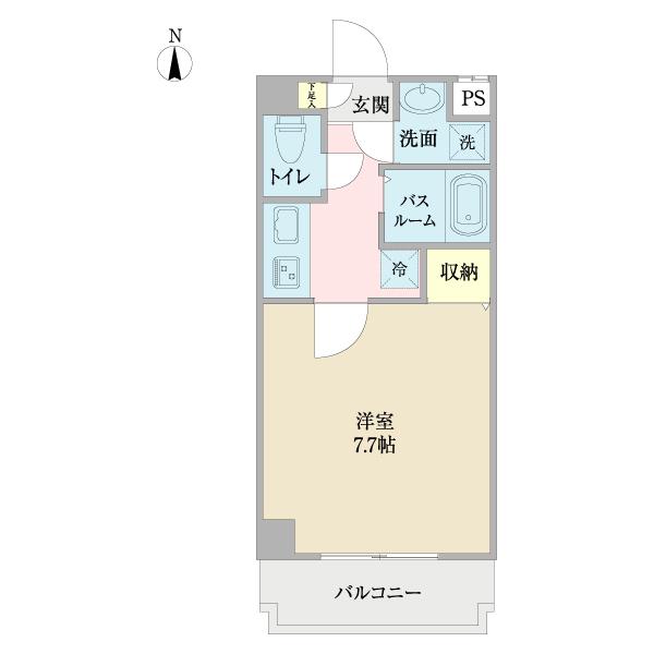 アトネス1604(1K/5階)の間取り写真