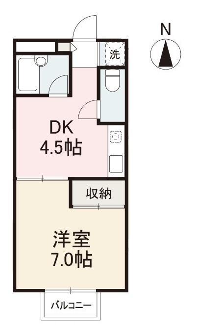 フォレスト10(1DK/1階)の間取り写真