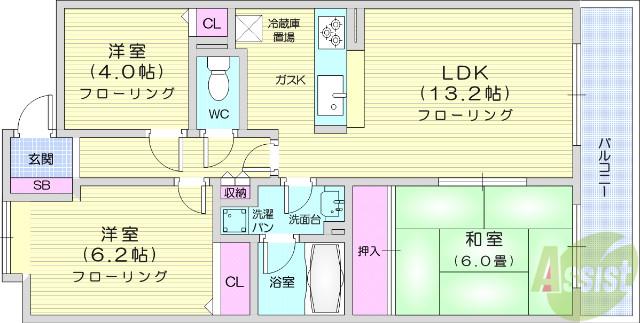 ガーデンスクエア泉(3LDK/2階)の間取り写真