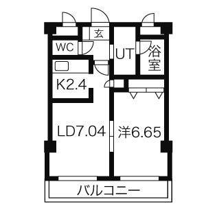 イーハトーブ南郷(1LDK/2階)の間取り写真