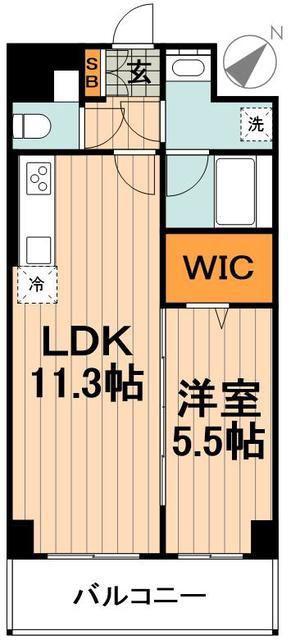ホワイル椿(1LDK/5階)の間取り写真